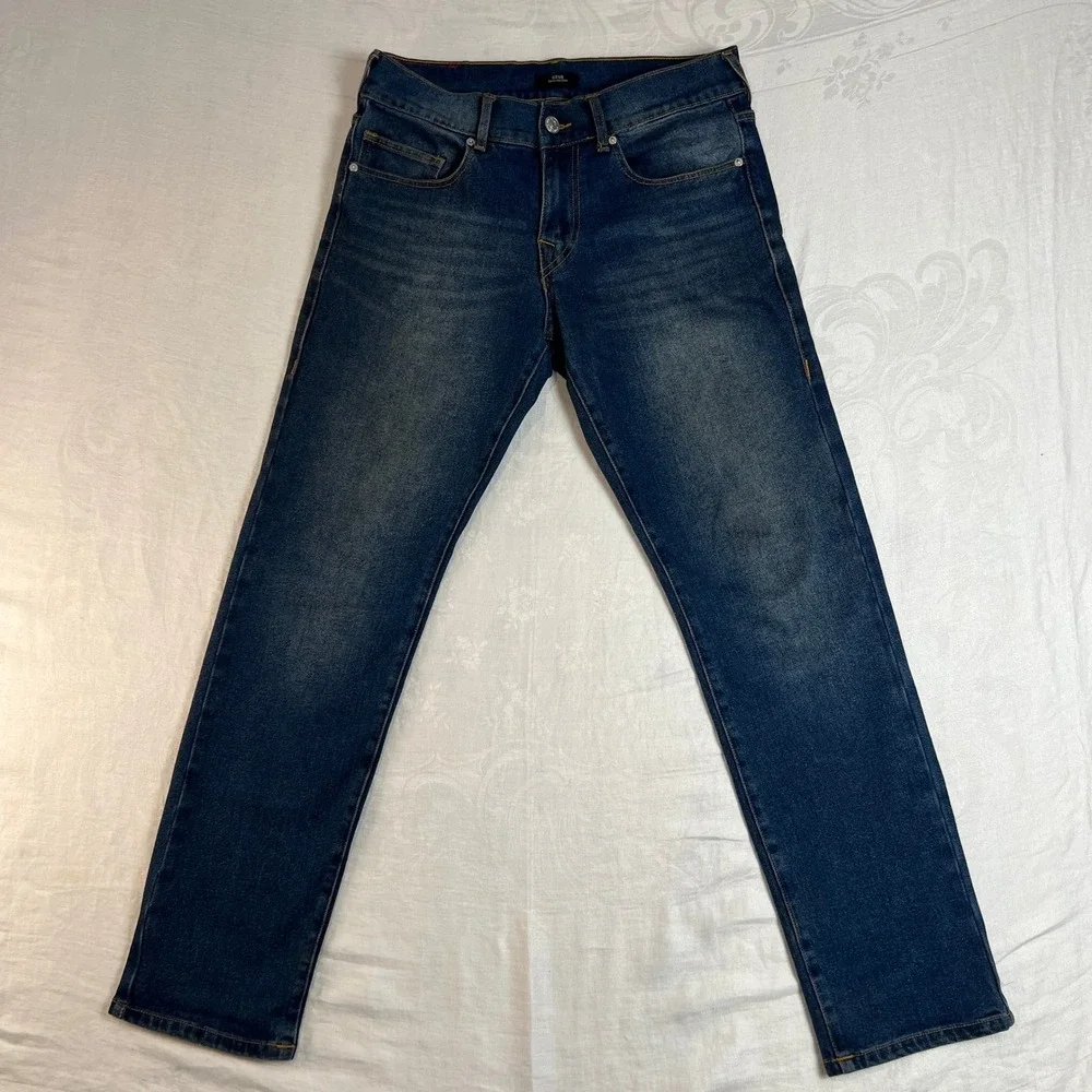 True Religion Geno Jeans Mens 32W Relaxed Slim‎ Blue Wash Denim Y2K Punk